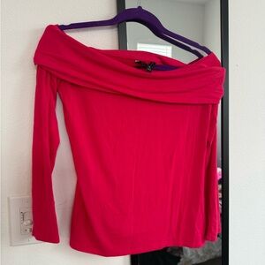 Banana Republic Hot pink Off-Shoulder Top